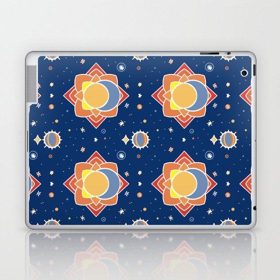 Sun Moon and Stars Mandala Print Laptop & iPad Skin