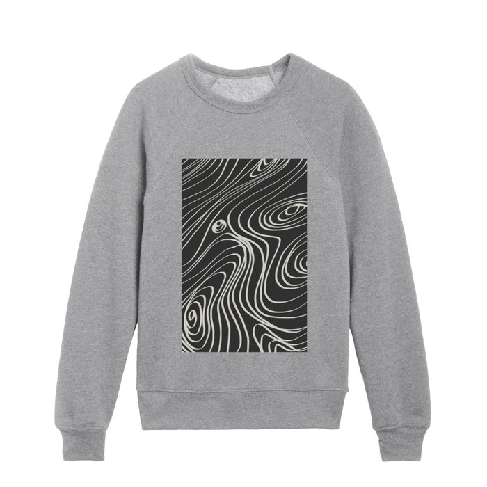 Whirlwind line art Kids Crewneck