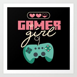 Gamer Girl Cute Gaming For Girls Gamers Video Art Print | Gifts For Gamer, Im Playing Games, Gaming Gift Ideas, Funny Gaming, Game Lover, I Love Gaming, Gamer Girl, Computer Gamers, Graphicdesign, Video Games 