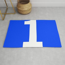 Number 1 (White & Blue) Area & Throw Rug