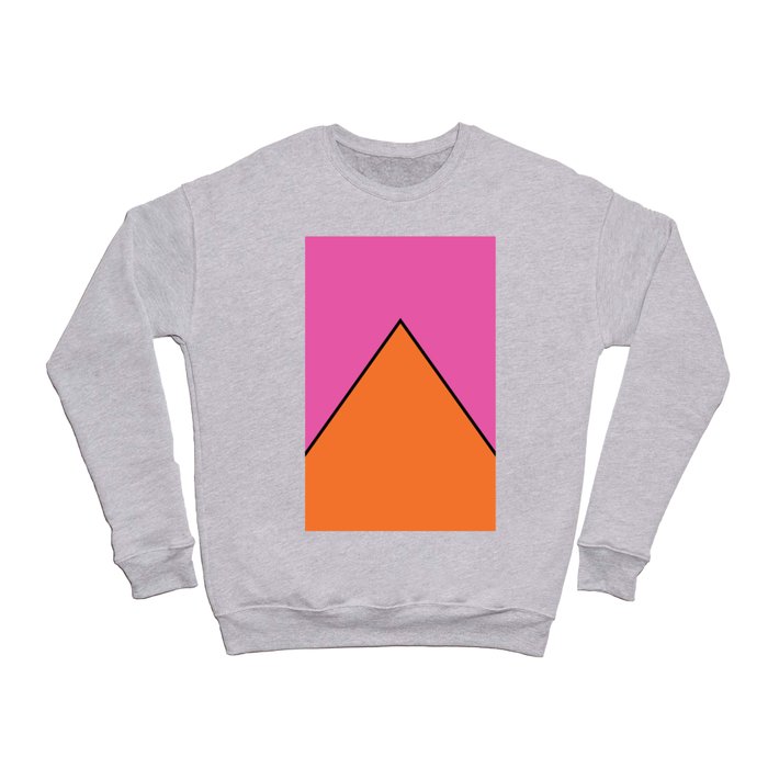 Orange Pyramid or Triangle on Pink Background Crewneck Sweatshirt