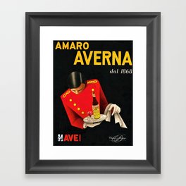 Amaro Sicilian Aperitif Averna Red Wine Italia Vintage Advertising Poster Framed Art Print