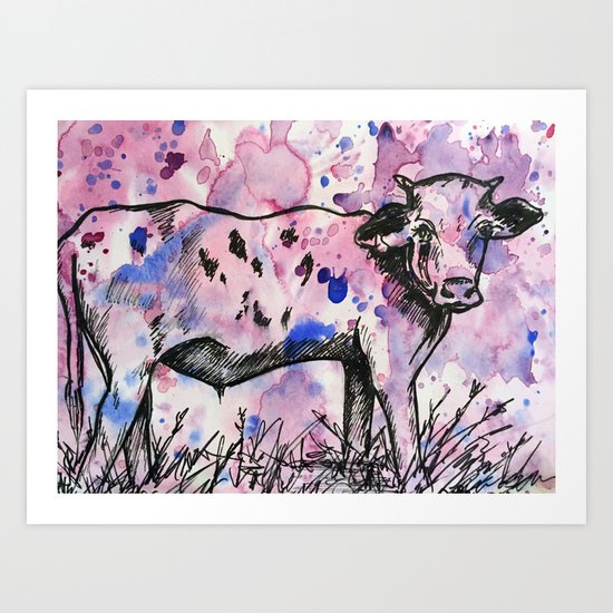 Purple Cow Art Print