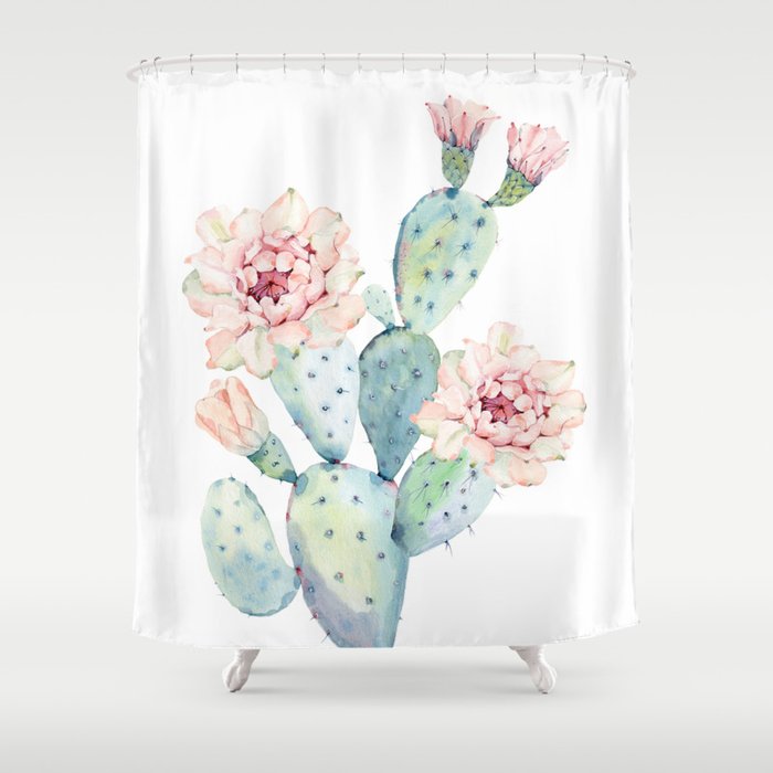 The Prettiest Cactus Shower Curtain