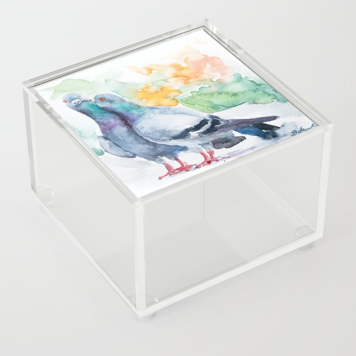 Love pigeons Acrylic Box