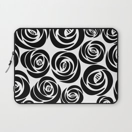 Black and White Floral Pattern Laptop Sleeve