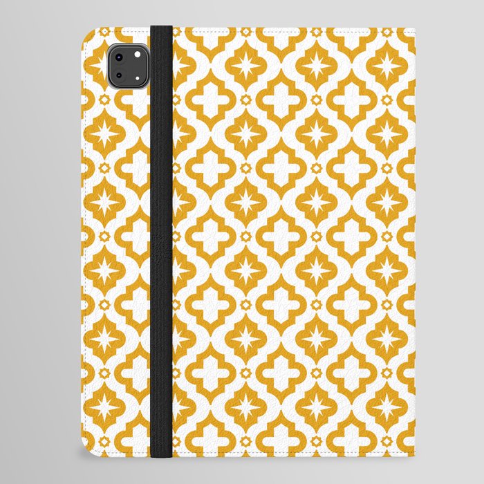 Mustard Ornamental Arabic Pattern iPad Folio Case