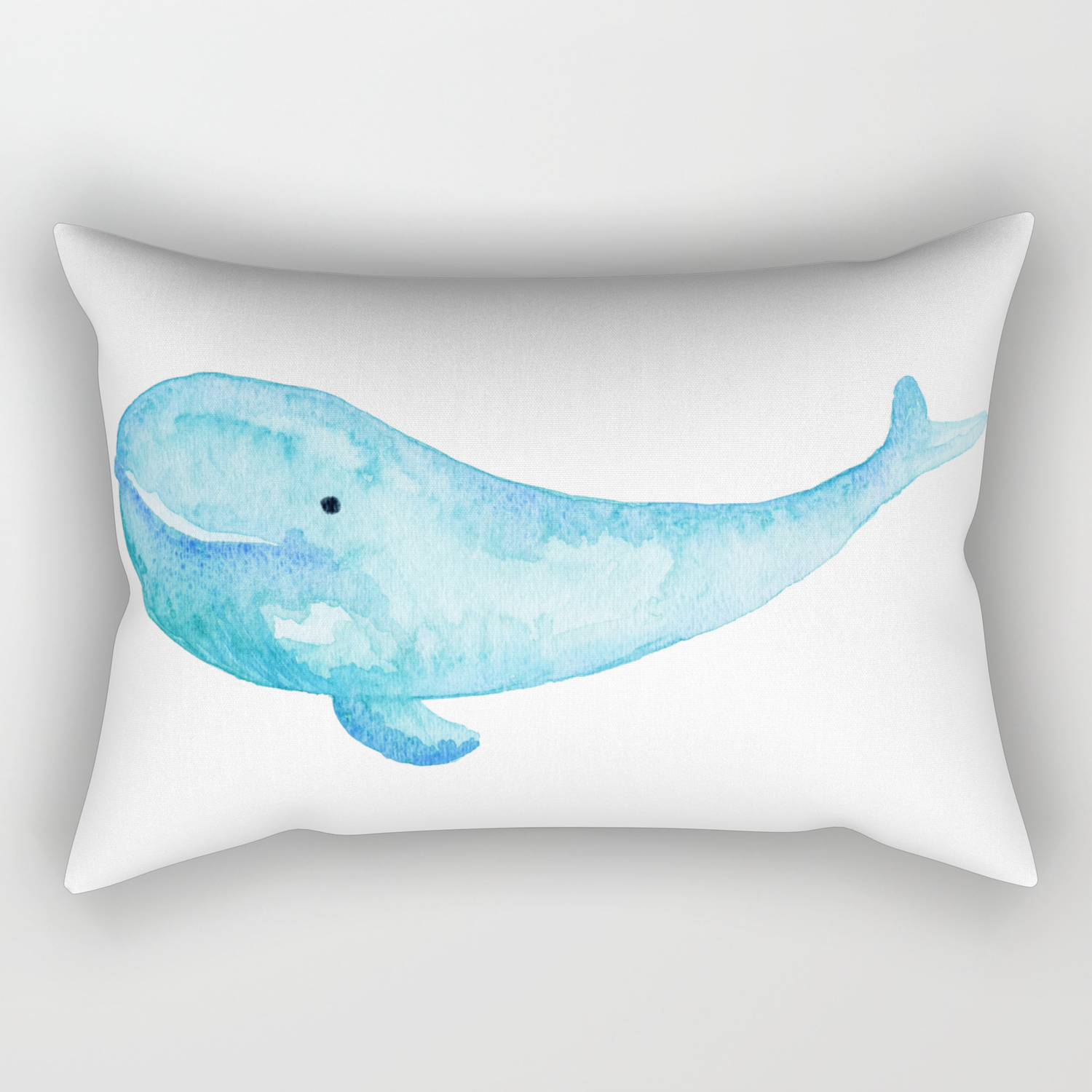 Cute Whale Watercolor Painting Ocean Life Saltwater Blue Whale