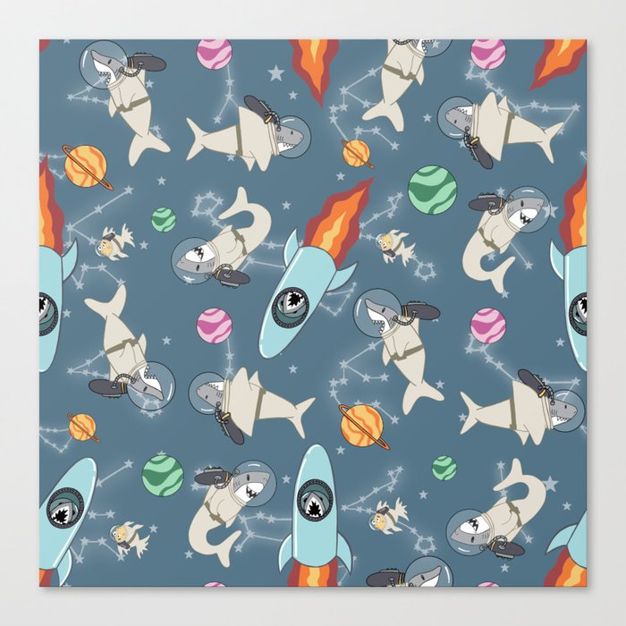 Sharks in Space Canvas Print