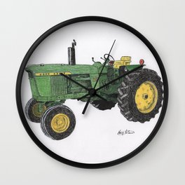 Vintage COLLECTIBLE JOHN DEERE Wall Clock with Farm Scene Tractor 