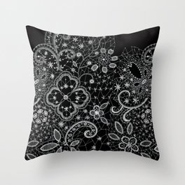 B&W Lace Throw Pillow