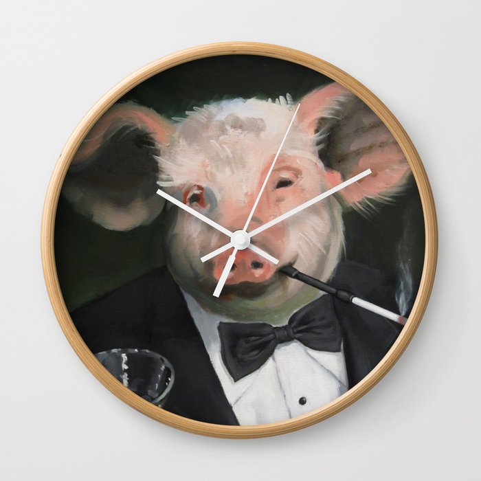 Elitist Pig Wall Clock