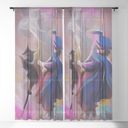 The Sorcerer's Cat Sheer Curtain