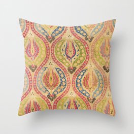 Multicolor Vintage Distressed Turkish Print Throw Pillow