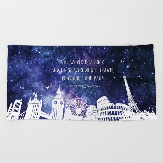 The world is a book Beach Towel