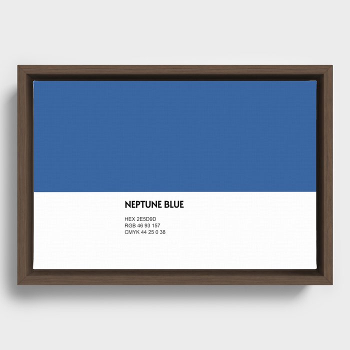 Neptune Blue - Dark Blue - Color Pantone Colour Design Framed Canvas