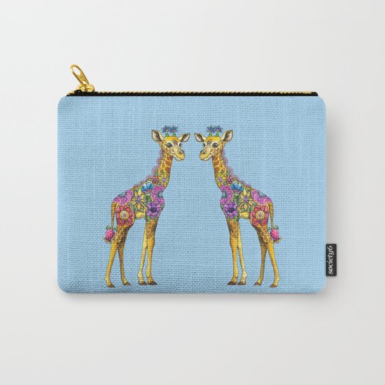 Geraldine the Geniunely Nice Giraffe Blue Carry-All Pouch