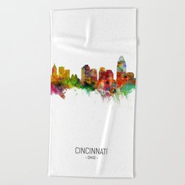 Cincinnati Ohio Skyline Beach Towel