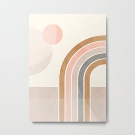Geometric Abstract 89 Metal Print | Shapes, Geometric, Mid Century Modern, Minimalist, Rainbow, Abstract, Geometry, Digital, Painting, Geometric Art 