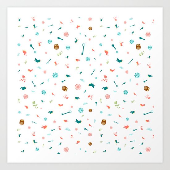 Birds and Owls Art Print