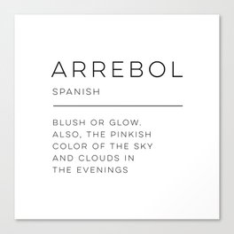 Arrebol Definition Canvas Print