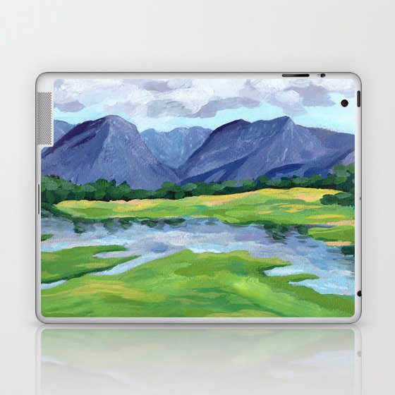 Mountain Lake in the Spring Art Print Laptop & iPad Skin