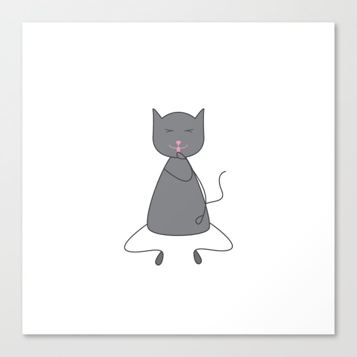 Cute grey colored cat Canvas Print
