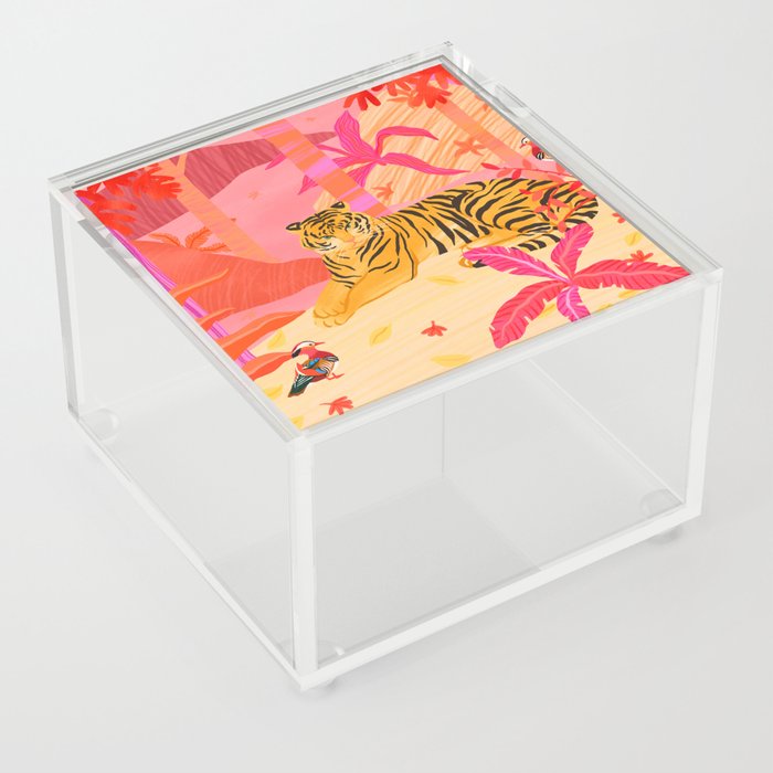 Tiger and Mandarin Ducks Acrylic Box