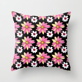 Daisy Flower Pattern Throw Pillow
