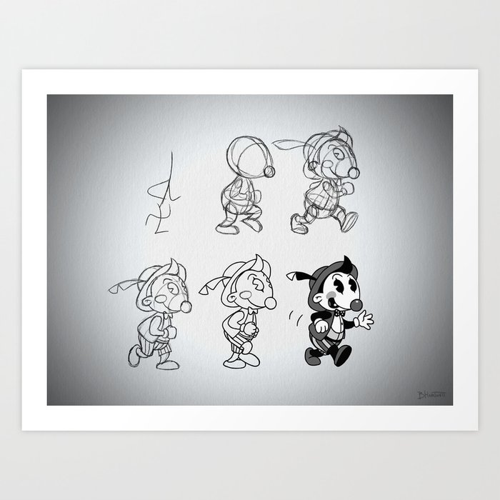 old cartoon characters black and white