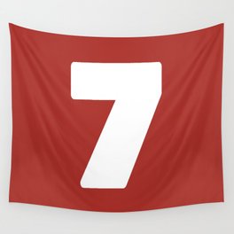 7 (White & Maroon Number) Wall Tapestry