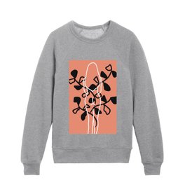 Standing nude with butterfly leaves Kids Crewneck