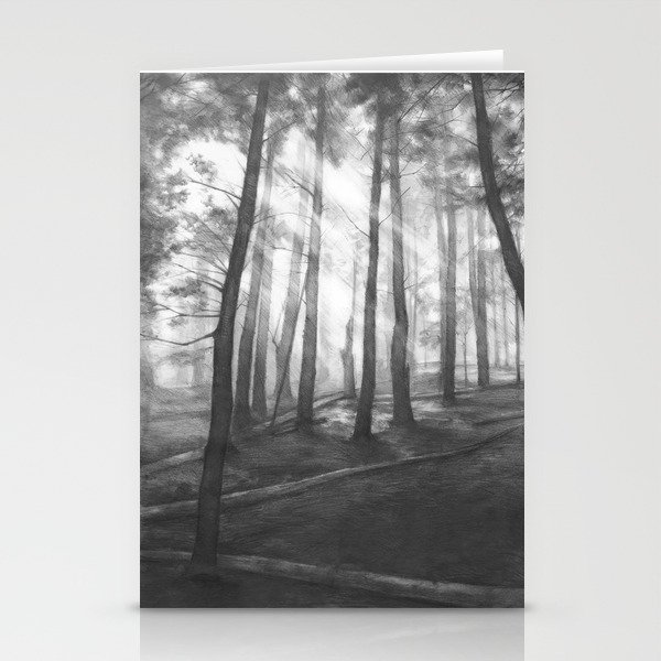 Soothing Place Pencil Drawing Of The Dark Forest Stationery
