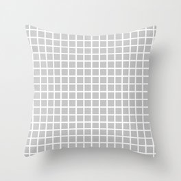 Grid (White & Gray Pattern) Throw Pillow