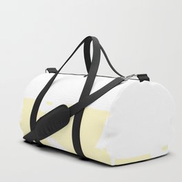 White Mask Silhouette on Pudding Yellow and White Horizontal Split Duffle Bag