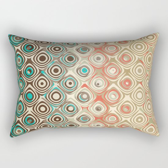 Retro Circles Pattern Rectangular Pillow