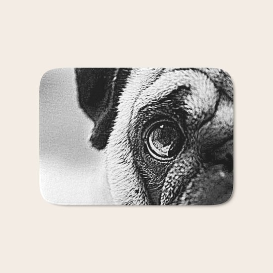 Pug Sketch Bath Mat