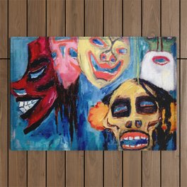 Emil Nolde Masks, 1911 Artwork Reproduction by Art-O-Rama for Wall Art, Prints, Posters, Tshirts, Men, Women, Kids Outdoor Rug