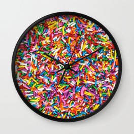 Rainbow Sprinkles Sweet Candy Colorful Wall Clock | Abstract, Dessert, Colorful, Cute, Rainbow, Doughnut, Birthday, Icecream, Cakes, Photo 