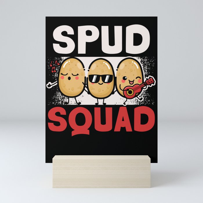 Spud Squad Potato Lover Vegan French Fries Tater Tots Mini Art Print