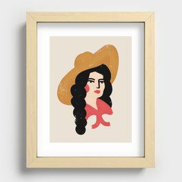 Abstract Cowgirl Recessed Framed Print