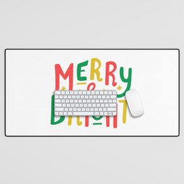 Merry and Bright (red/green/gold) Desk Mat