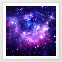 Purple Blue Galaxy Nebula Art Print