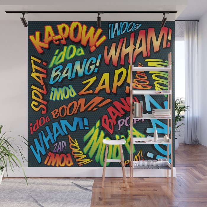 Comic Book Sounds Wall Mural By Theimagezone Society6