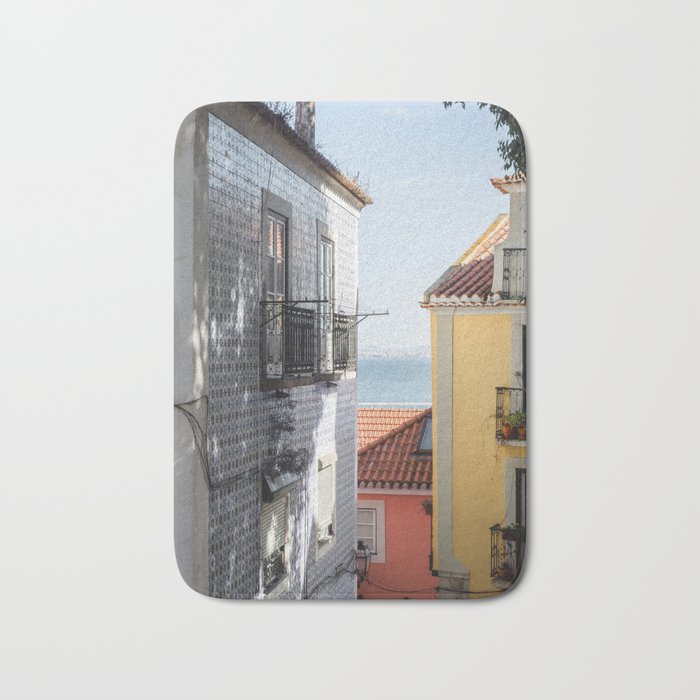 Lisbon House Tiles and Colourful Colors Portugal Bath Mat