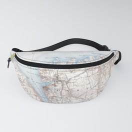 Vintage Oyster Bay Long Island New York Map Fanny Pack