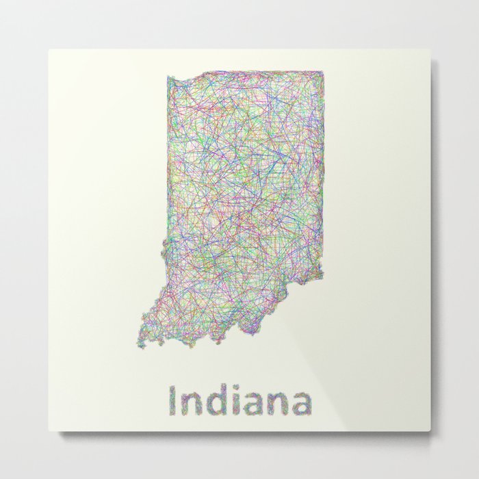 Indiana map Metal Print