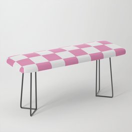 Pink Checkerboard Pattern Palm Beach Preppy Bench