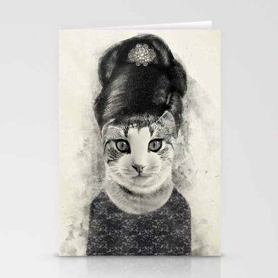 audrey cat Stationery Cards