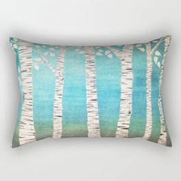 Turquoise birch forest Rectangular Pillow